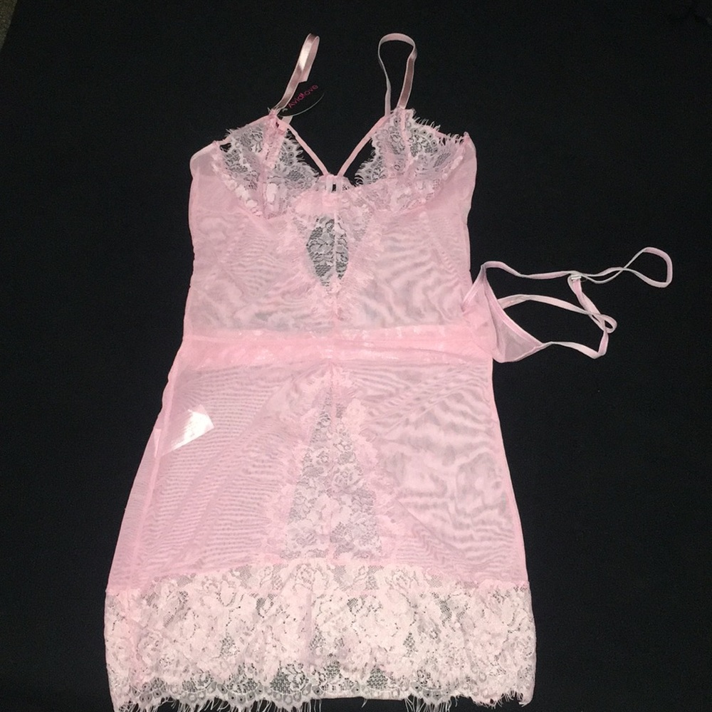 Baby pink lace lingerie